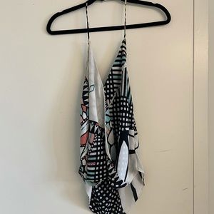 Decker patterned silk halter top M great condition